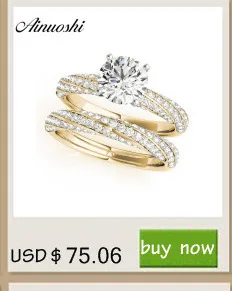 AINUOSHI модные 925 пробы серебряные кольца с тремя камнями 2ct круглые Свадебные обручальные серебряные кольца для влюбленных вечерние ювелирные изделия