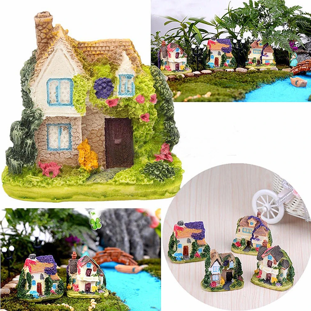 Mini Reetdachhaus Miniatur Fee Landschaft Handwerk Micro Garten Deko PDH