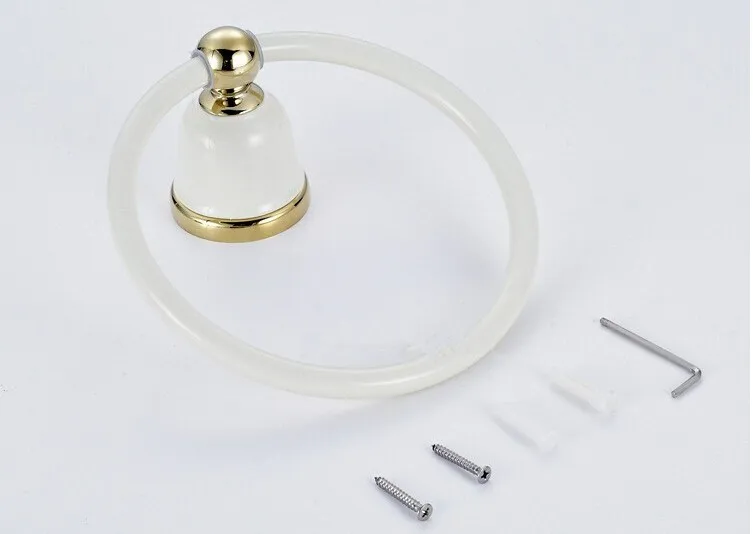 Для ванной с настенным креплением кольцо для полотенец белая окрашенная отделка твердая латунь аксессуары для ванной комнаты продукты, держатель для полотенец, HJ-2363 для полотенец