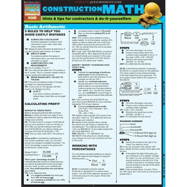 BarCharts- Inc. 9781423208877 Construction Math
