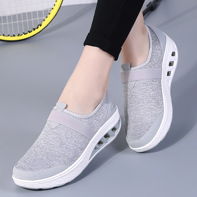 

Weweya Loafers Shoes Woman Sneakers Stretch Fabric Casual Shoe Women Flats Slip On Sneaker Cushion Footwear Female Plus Size 42