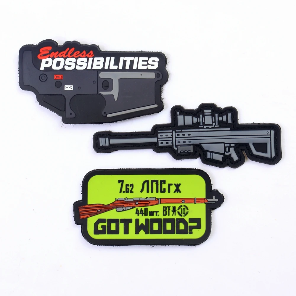 

TSNK High Quality Military Enthusiasts PVC Weapon Patch Army Tactical Boost Morale Badge Gun Armlet