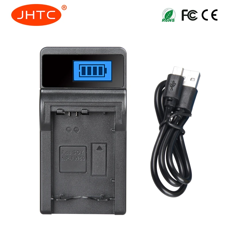 

JHTC Np-Fw50 Battery Charger For Sony Alpha a6500 a6300 a6000 a5000 a3000 NEX-3 a7R Np Fw50 Usb LCD Charger Rechargeable Battery