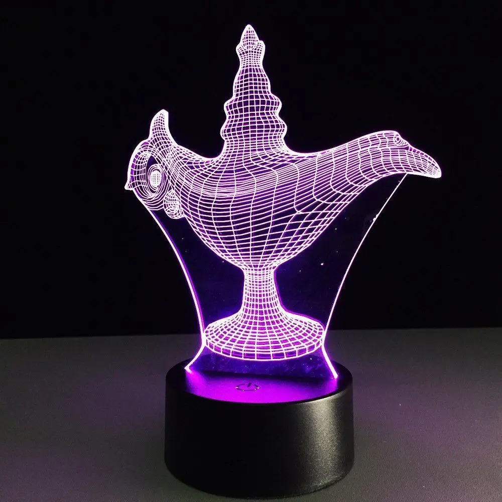 Новые творческие JXD 3D ночника сенсорный Управление свет в ночь 7 цветов одном USB