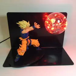 EU US Dragon Ball Z Super Saiyan светодиодный ночник фигурка из аниме «Жемчуг дракона» шар супер сын Goku vegeta Светодиодная настольная лампа Luminaria 110 V 220 V