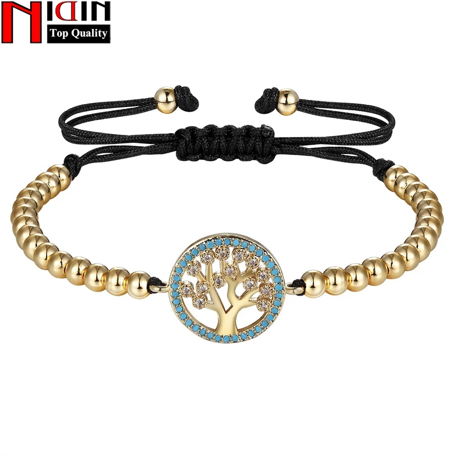 

NIDIN Fashion Gold Color Chain Link Bracelet for Women Ladies Shining AAA Cubic Zircon Charm Jewelry Adjust Size For Female