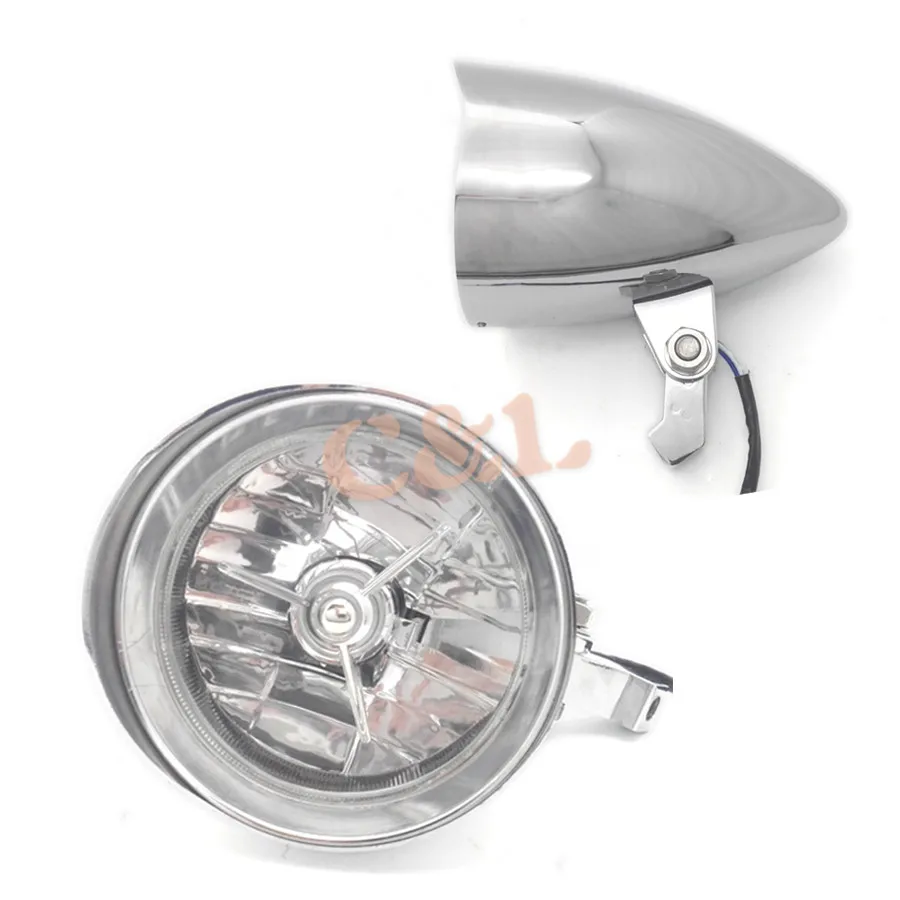 

Chrome Aluminum Bullet Headlight For Harley Sportster XL Dyna Softail FXR FXST Chopper Bobber Custom