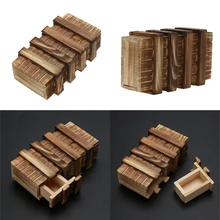 Magic Compartment Wooden Puzzle Box With Secret Drawer Baby Brain Teaser Educational Toys for Children Kids