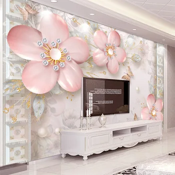 

Custom Photo Wallpaper 3D Embossed Plum European Retro TV Background Wall Decoration Mural Living Room Art Waterproof Wallpaper