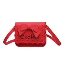 Сумки для девочек с принтом печенья; детская сумка через плечо; сумка-мессенджер; милая однотонная классическая сумка с бантом; Повседневная дорожная сумка для подростков; Новинка