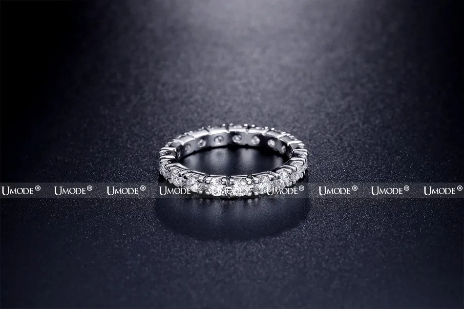 UMODE, брендовые Свадебные обручальные кольца для женщин, модные ювелирные изделия из белого золота, кольца вечности, топ CZ Bague Femme AUR0357