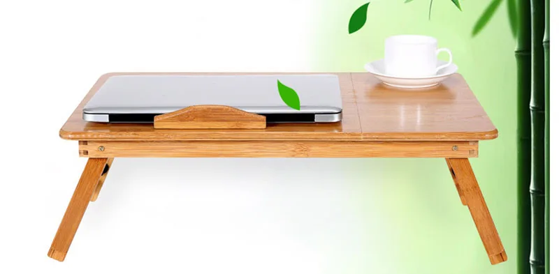 Регулируемая Складная Портативный Bamboo Подставка для ноутбука Тетрадь стол ноутбук для кровать, диван-кровать лоток столы для пикника