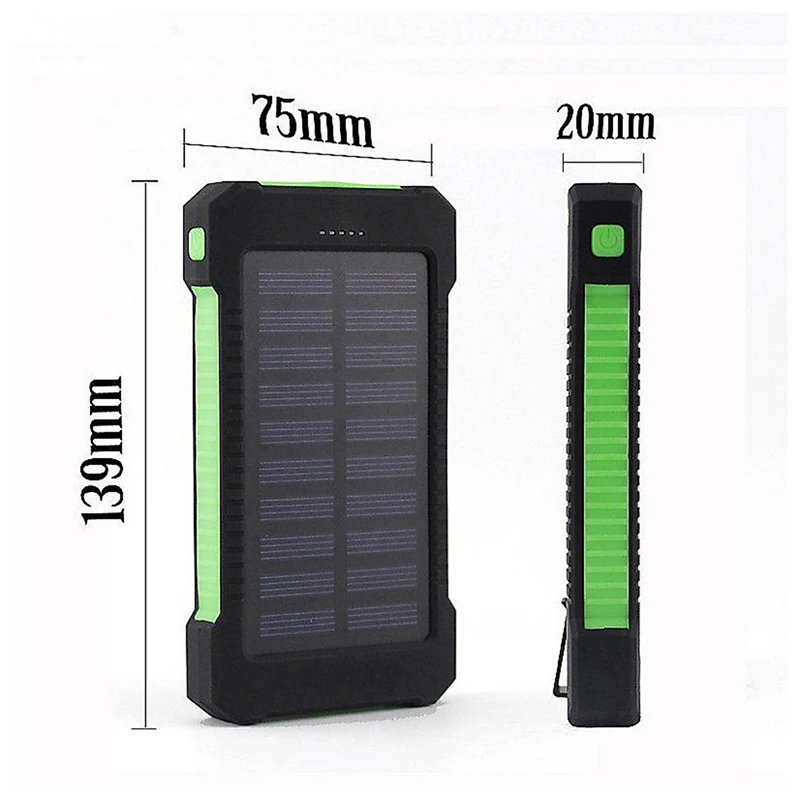 1 шт. DIY водонепроницаемый двойной USB+ без батареи Солнечный светодиодный 50000 мАч банк питания зарядное устройство чехол 14,9 см x 7,4 см x 1,8 см