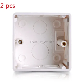 

2 Pcs 86x86x38mm White PVC Flush-Type Wall Mounted Single Gang Junction Box