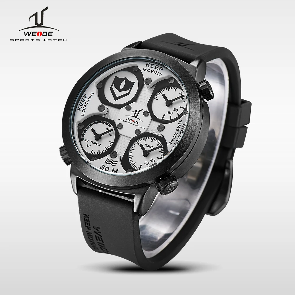 

WEIDE top Brand Quartz Sports Watches Men Military Army white Waterproof automatic analog Clock Gift Box orologio uomo UV1503