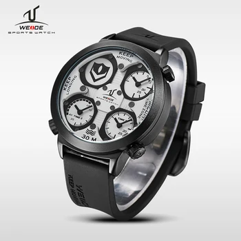 

WEIDE top Brand Quartz Sports Men Military Army white Dial Waterproof automatic analog multiple time zone Clock orologio uomo