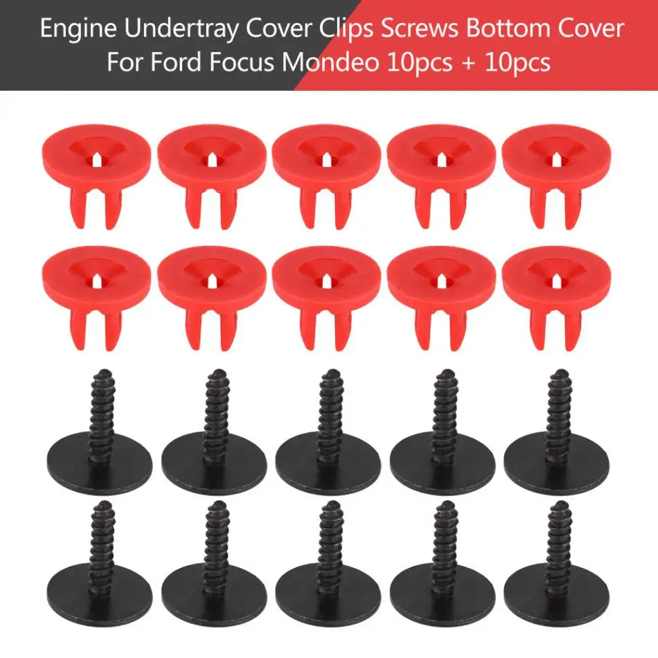 

20pcs Car Engine Undertray Cover Clips Screws Bottom Cover Shield Guard for Ford Focus Mondeo Engine Undertray Cover Guard