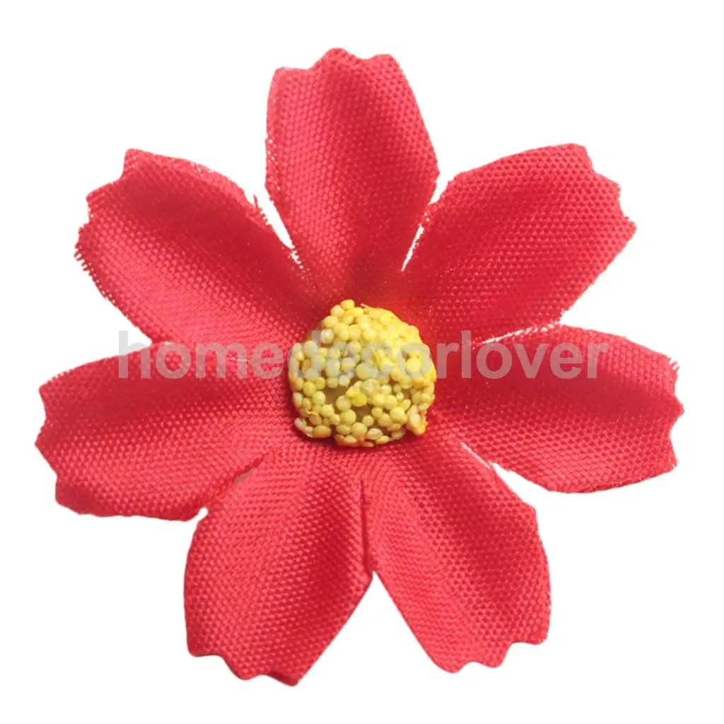 50pcs 4cm Silk Flower Daisies Flower Heads for Wedding/Car/Spring/Home/Garden Decoration Wreath DIY Floral Arts and Crafts