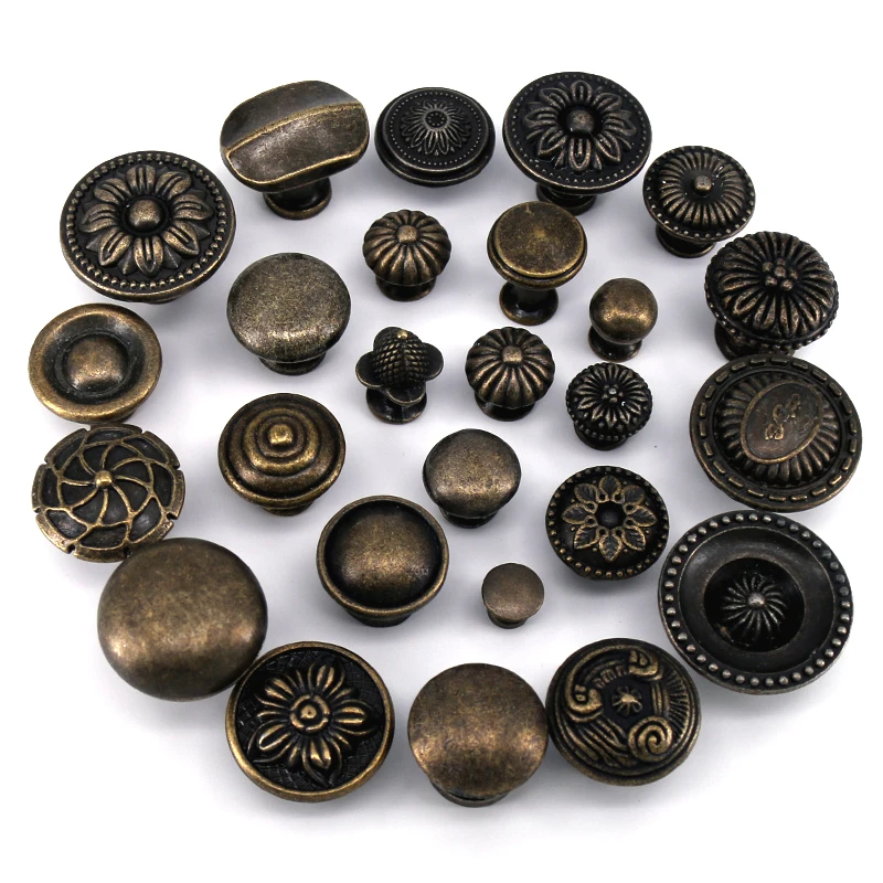 Perilla De Cobre Antiguo Para Muebles - 38 Mm De Diámetro, Proyección 25 Mm | Para Armarios De Cocina, Cajones, Dormitorio