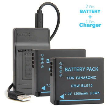 

2pcs DMW-BLE9E BLE9PP DMW-BLG10 BLG10e Battery + Charger for Panasonic Camera DMC-TZ100 DMC-TZ91 DMC-TZ101 DMC-TZ80 DMC-TZ81 S6