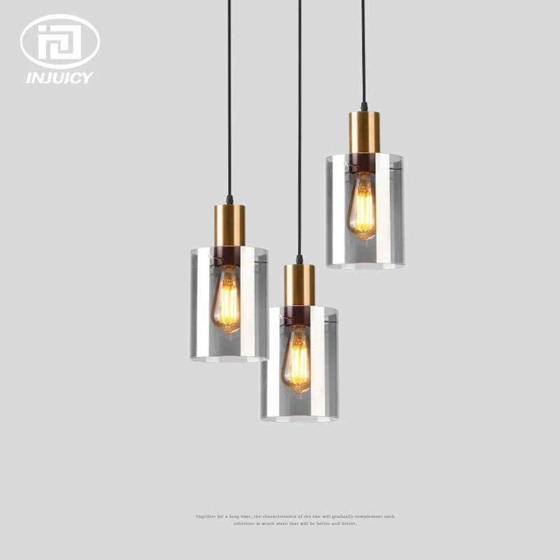 

Nordic Single-headed Glass Pendant Lights Post-modern Bedside Bedroom Dining Room Model Room Pendant Lamp