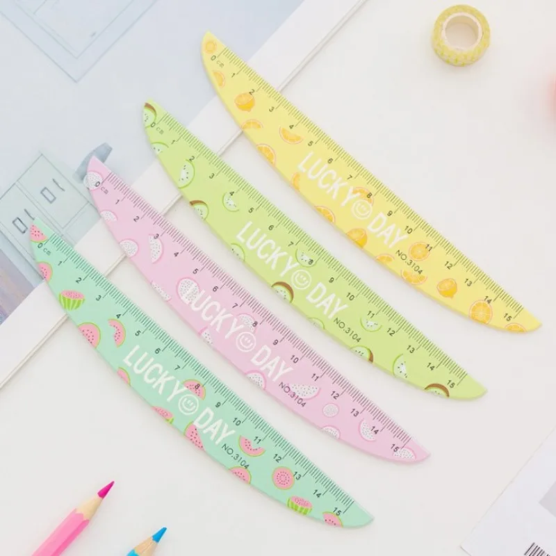 

1pcs 15cm length Crescent shape fruit ruler, diy handmade scrapbook Students drawing tool school supplies kids kawaii stationery