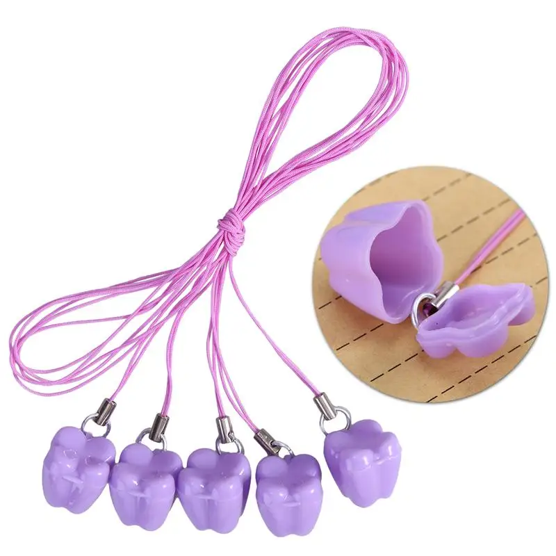 

OUNONA 10pcs Teeth Storage Box Lovely Baby Milk Tooth Organizer with Necklace Case Gift for Kids
