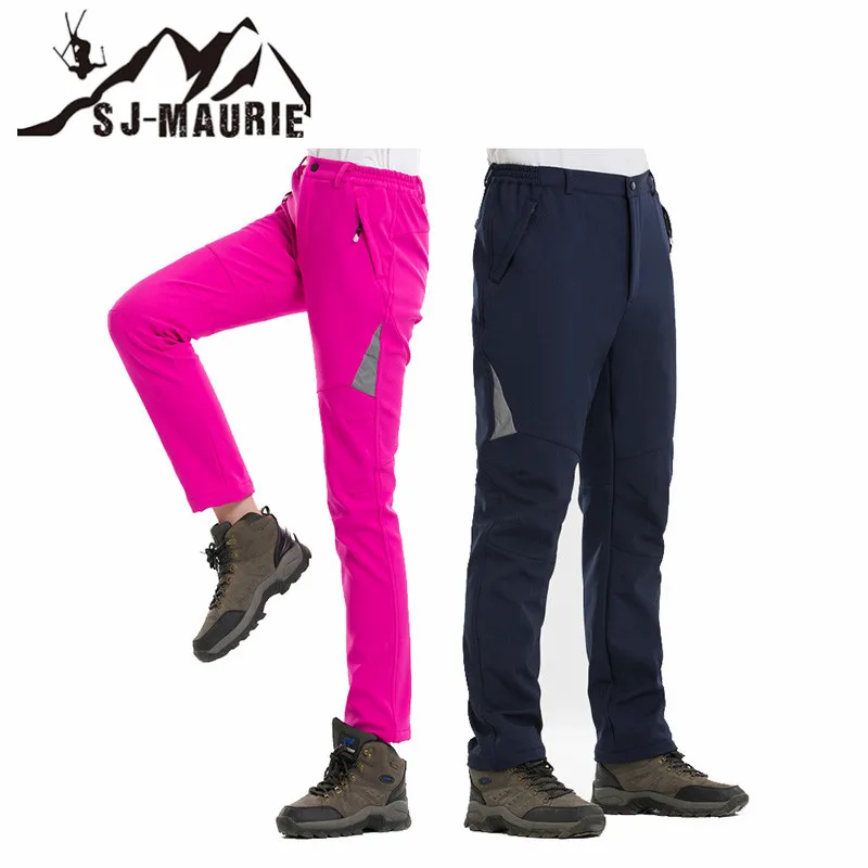 SJ-Maurie الرجال النساء الثلوج السراويل المشي لمسافات طويلة التخييم التزلج السراويل سوفتشيل الصوف للماء صامد للريح الحرارية الشتاء الرحلات الس...