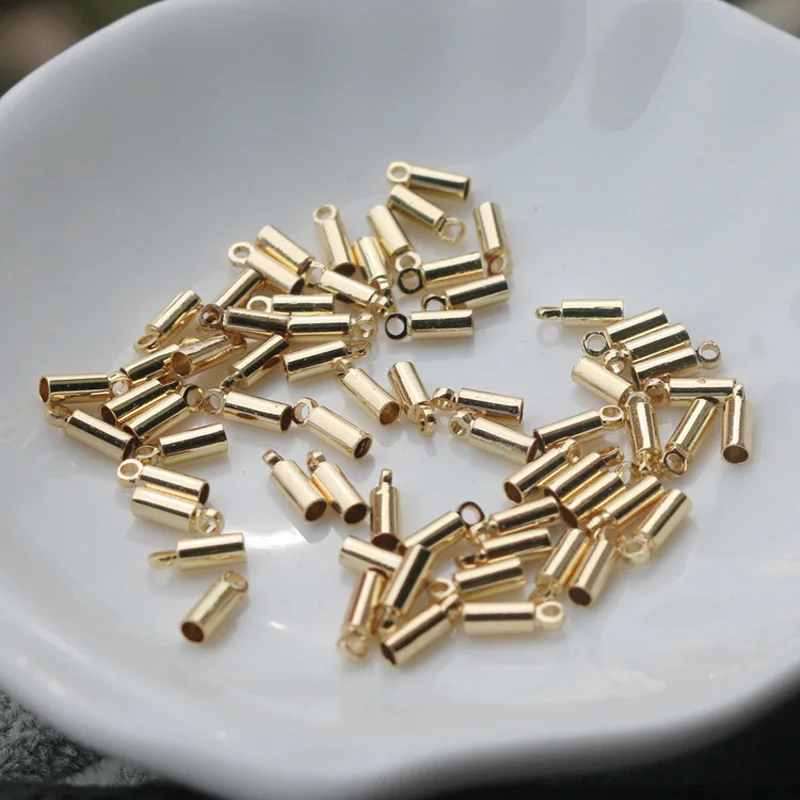 

Gold filled end Chain Leather Rope Closure connection buckle end closure Link Bracelet Necklace for making jewelry 6mm 20pcs