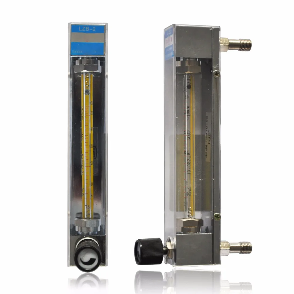 The Liquid medium 6~60 ml/min flow range and Glass body material stainless steel float Inline rotameter