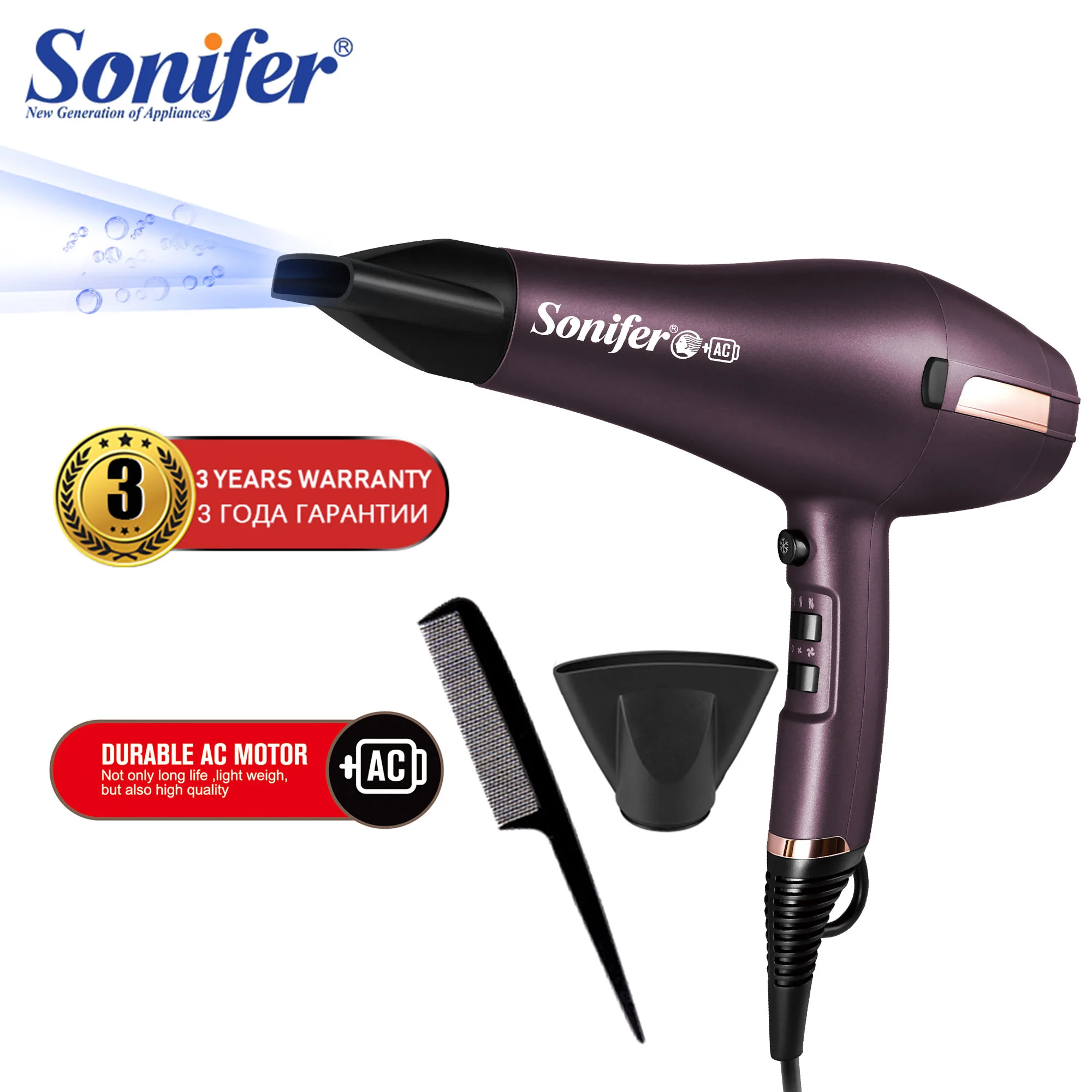 

Professional 2200W AC Motor Hair Dryer Powerful Collect Blow Hair Styler Fan Hairdressing Barber Salon Tools Sonifer