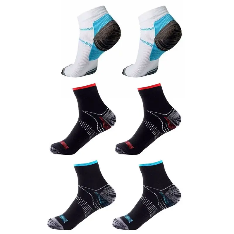 1 пара мужские подошвенный Fasciitis эластичные сжатия Low Cut короткие носки до лодыжки арки поддержка спортивные, для тренажерного зала