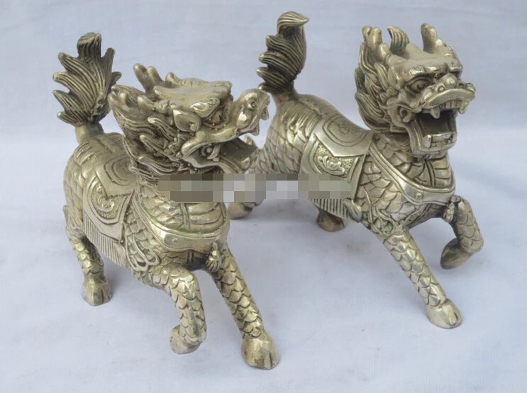 

WBY---724+++A pair Antique Imitation home decoration Tibet silver animal sculpture,Kirin statue Metal crafts