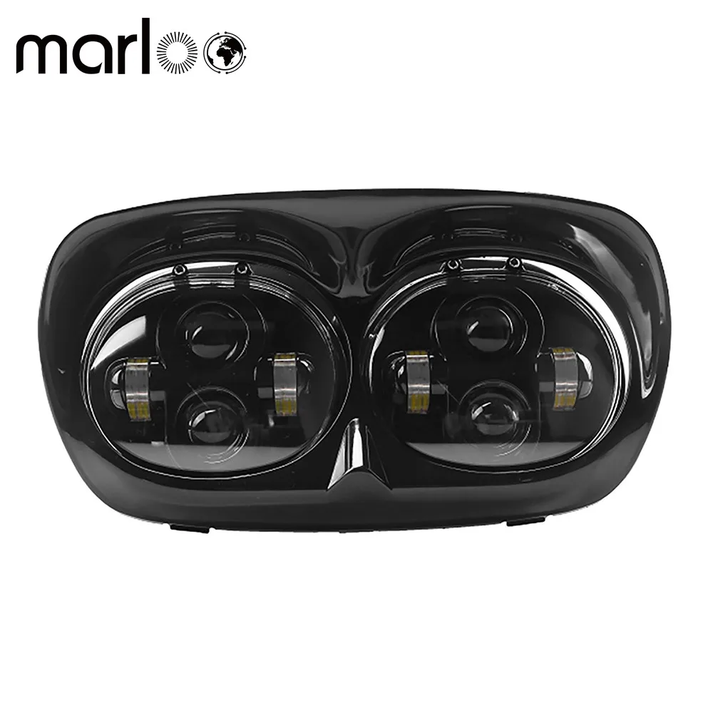 

Marloo Dual 5.75" LED Headlight Projector Daymaker Lamp For Harley Davidson Accessories H4 Harley Road Glide 1998-2013 04 09