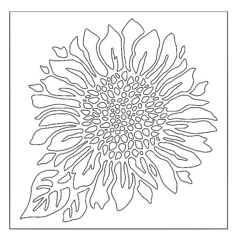 Menyenangkan Bunga Matahari Stensil untuk Diy Scrapbooking Embossing Kartu Kertas Membuat Dekoratif Kerajinan Plastik Menggambar Lembar Template 6x6in|Hiasan| - AliExpress