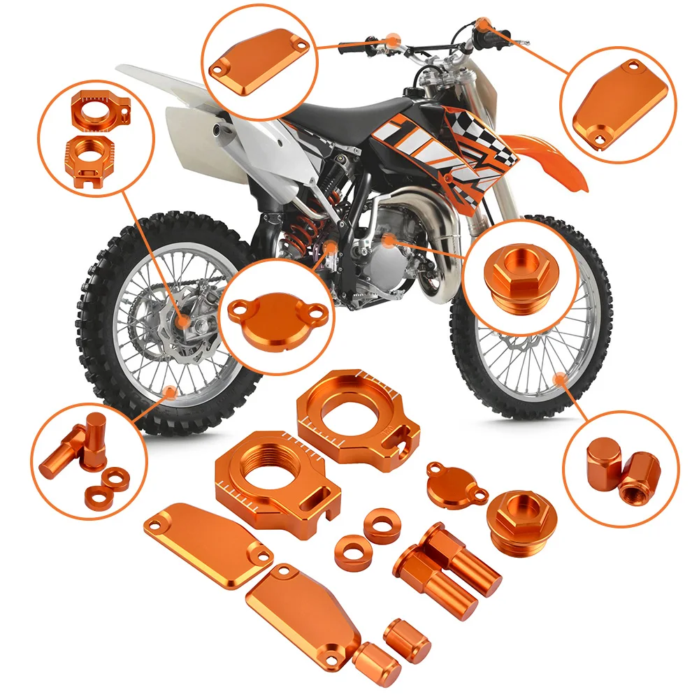 

Brake Clutch Reservoir Cover Oil Filler Plug Axle Block Rim Lock Spacer For KTM SX 85 SX85 2015-2019 Freeride 250R 350 2014-2017