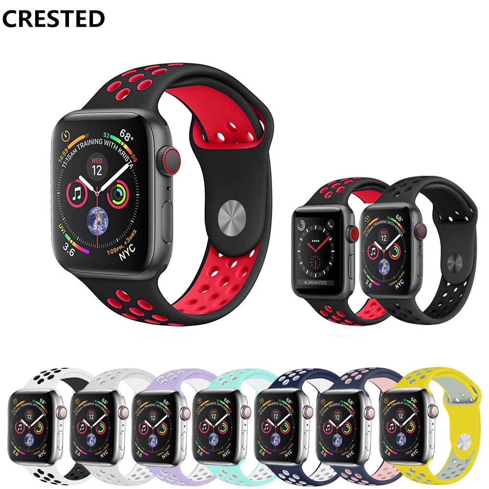 

Sport bracelet For Apple Watch band 44mm 40mm series 4 3 2 1 strap iwatch band 42mm 38mm accessories nike silicone watch band