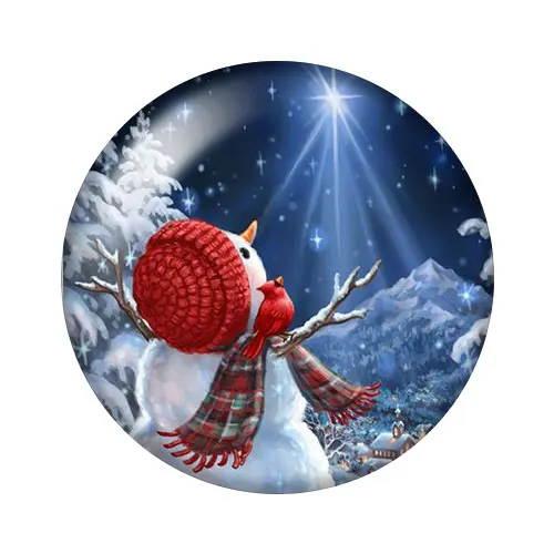 Модный красивый Рождественский Снеговик, 10 шт., 12 мм/18 мм/20 мм/25 мм, круглый стеклянный кабошон для фото, демонстрация, плоская задняя часть, изготовление, ZB0582