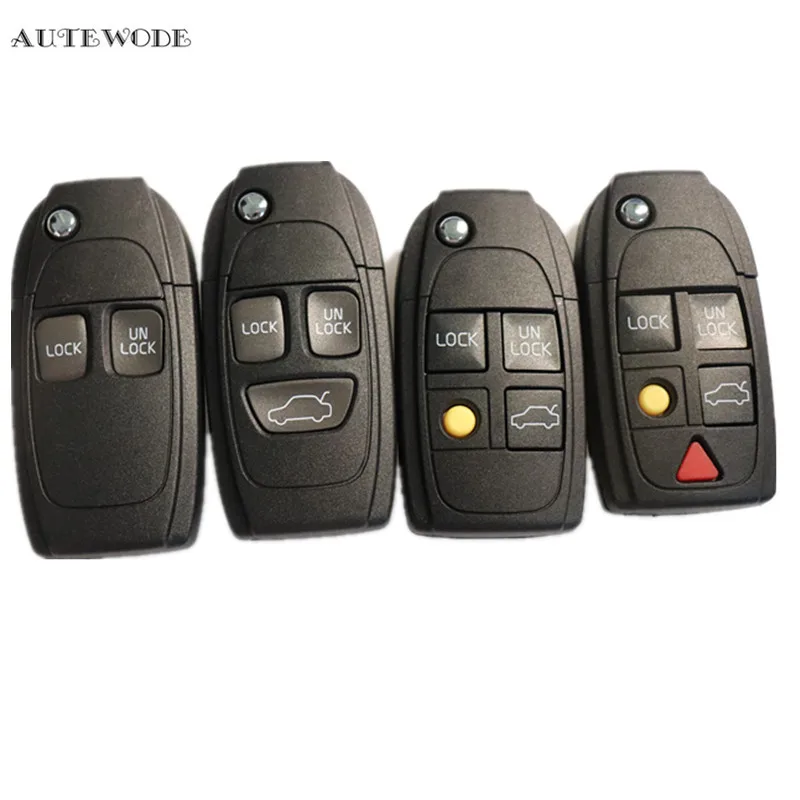 

AUTEWODE Remote Key Shell Flip Folding Car key fits for Volvo S40 V40 S70 C70 V70 S80 2 3 4 5 buttons key cover case fob 1pc