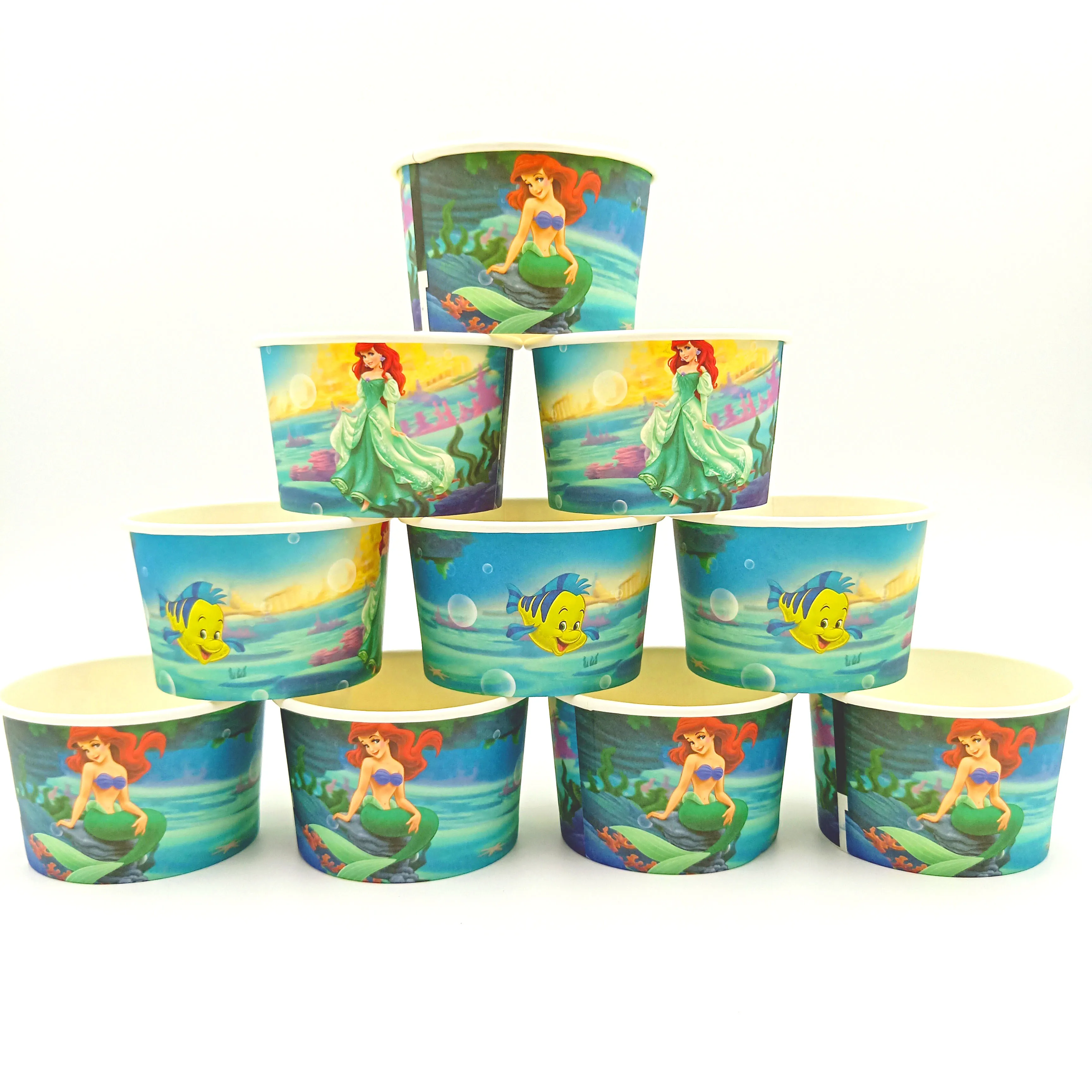 

10pcs/lot Mermaid Theme Ice Cream Cups Baby Shower Party Supplies Mermaid Ice Cream Bowl Kids Birthday Party Decoration
