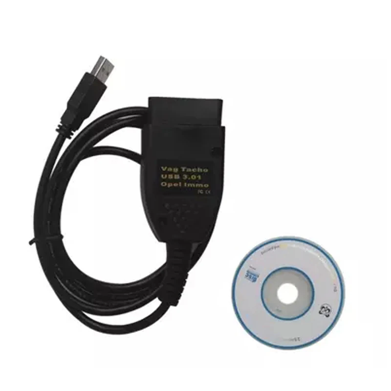 Высокое качество VAG TACHO 3,01 USB для читатель OPEL IMMO интерфейс OBD2 OBDII изменение пробега коррекция диагностический инструмент для VW - Цвет: Black