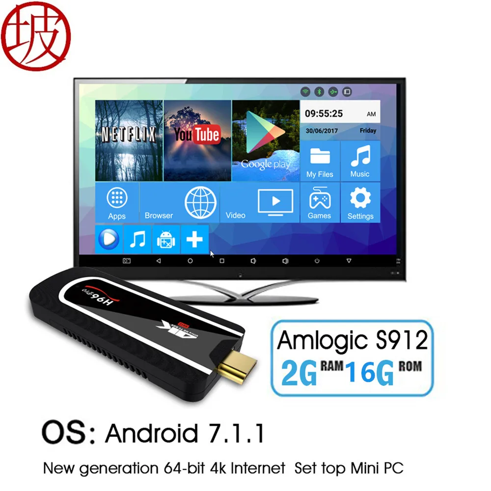 H96 Pro Mini PC H3 ОС Android 7 1 S905X Amlogic четырехъядерный процессор 2 0 ГГц 4 г 5 Wi Fi BT4.0 ТВ ключ 2G