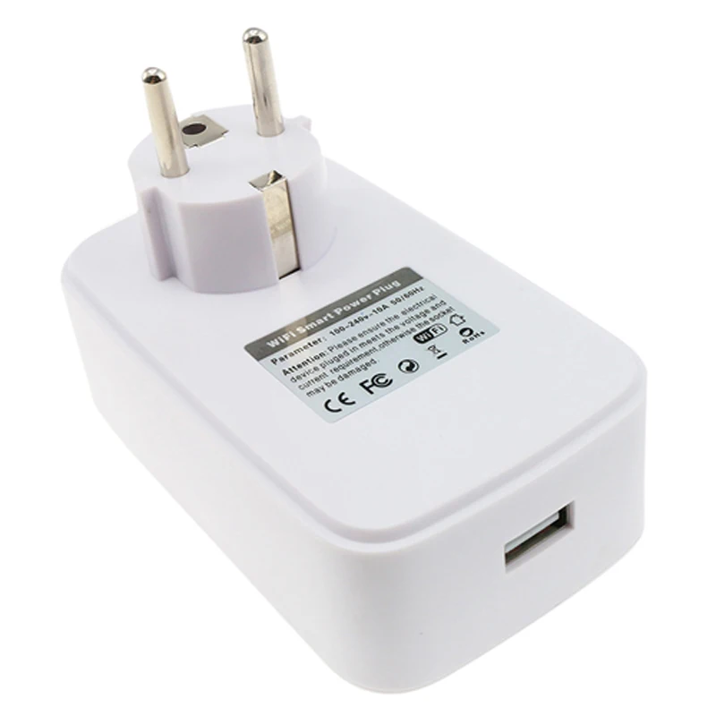New EU Standard White Wifi Smart Plug Power Socket With USB App Wireless Remote Control Wall Plug For IOS Andriod