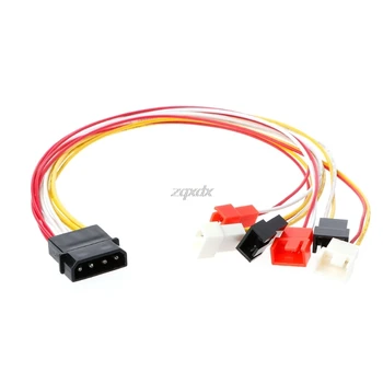 

PC DIY 4-pin IDE to 6-port Cooler cooling fan 2pin Splitter power Cable cord 12V 7V 5V 30cm Whosale&Dropship