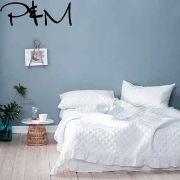 

Papa&Mima Washed cotton Solid color Quilting Comforter Bed cover type Summer Quilt Twin Queen Size Blankets Plaid