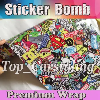 

JDM Illest Stickerbomb Wrap Car Wrap Styling Graphic foil STICKER BOMB CAR DECALS WITH Air bubble Free size 1.52x10 / 20 /30m