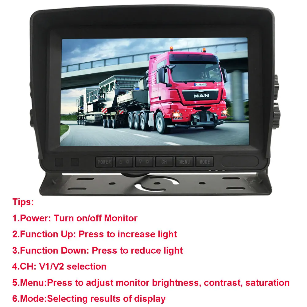 12 V-24 V 7 дюймов TFT lcd HD 800x480 цветной монитор+ RV автобус прицеп грузовик 18 светодиодов ночное видение Водонепроницаемая резервная камера заднего вида