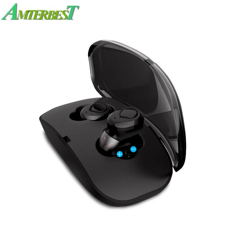 

AMTERBEST TWS Wireless Earphone 3D Stereo Bluetooth Earphone Hands-free Smart Noise Reduction Bluetooth Headset with Charger Box