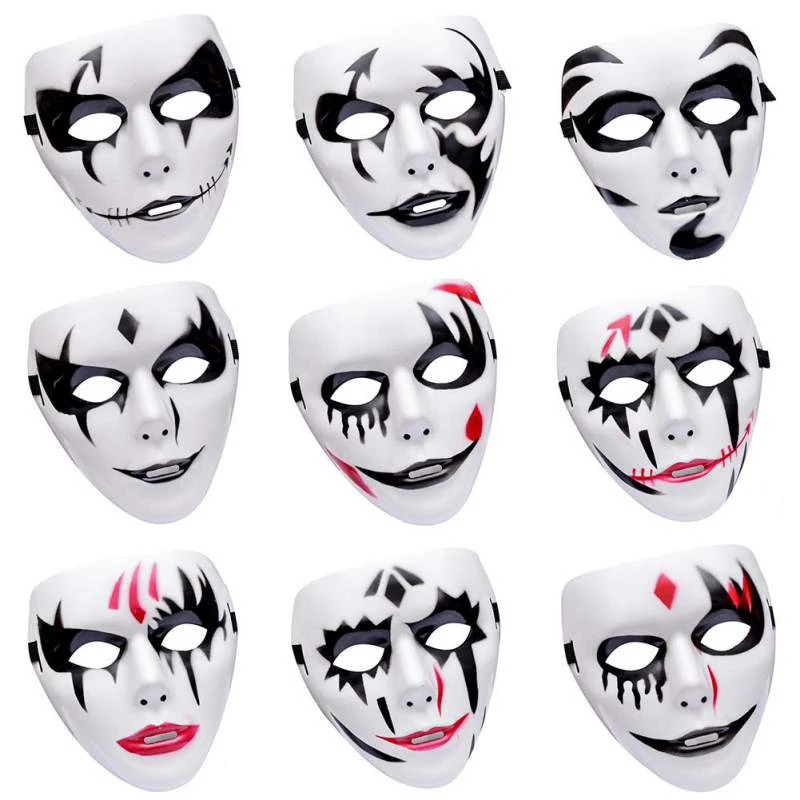 

Halloween Street Dance Ghost Dance Cosplay Mask Hand Painted Male Clown Mask Death God Props Horror Ghost Face Adult Decor