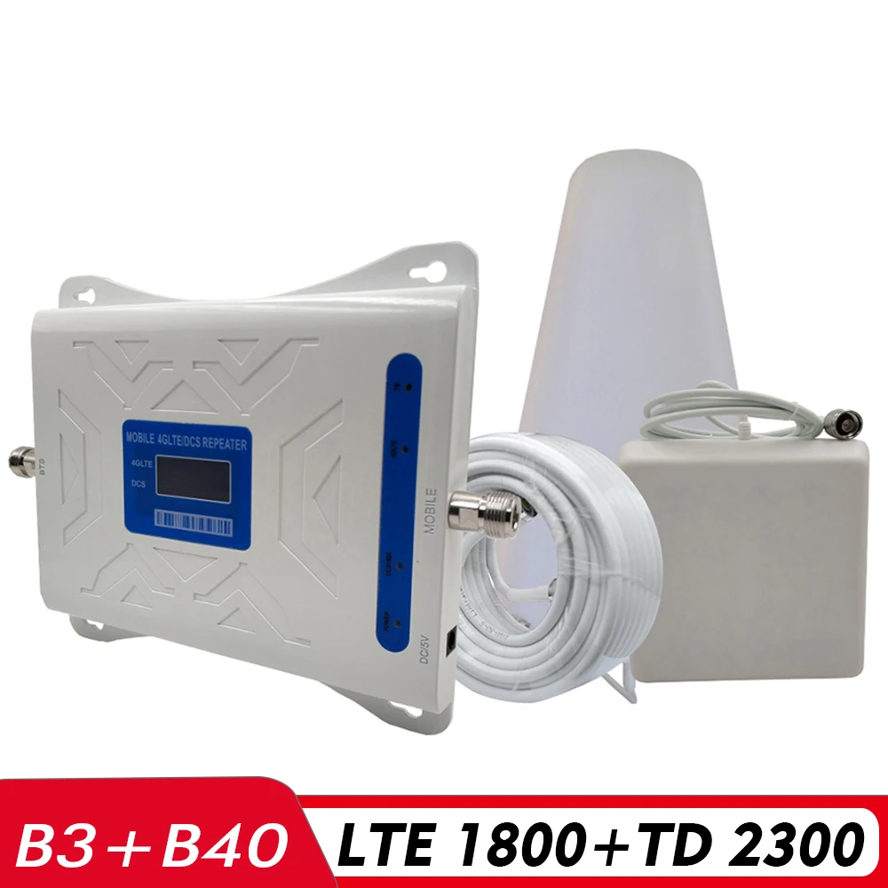 

2G 4G Dual Band Signal Booster DCS/LTE 1800+TD LTE 2300 Mobile Signal Amplifier (B3)1800+(B40)TDD 2300 Cellphone Signal Repeater